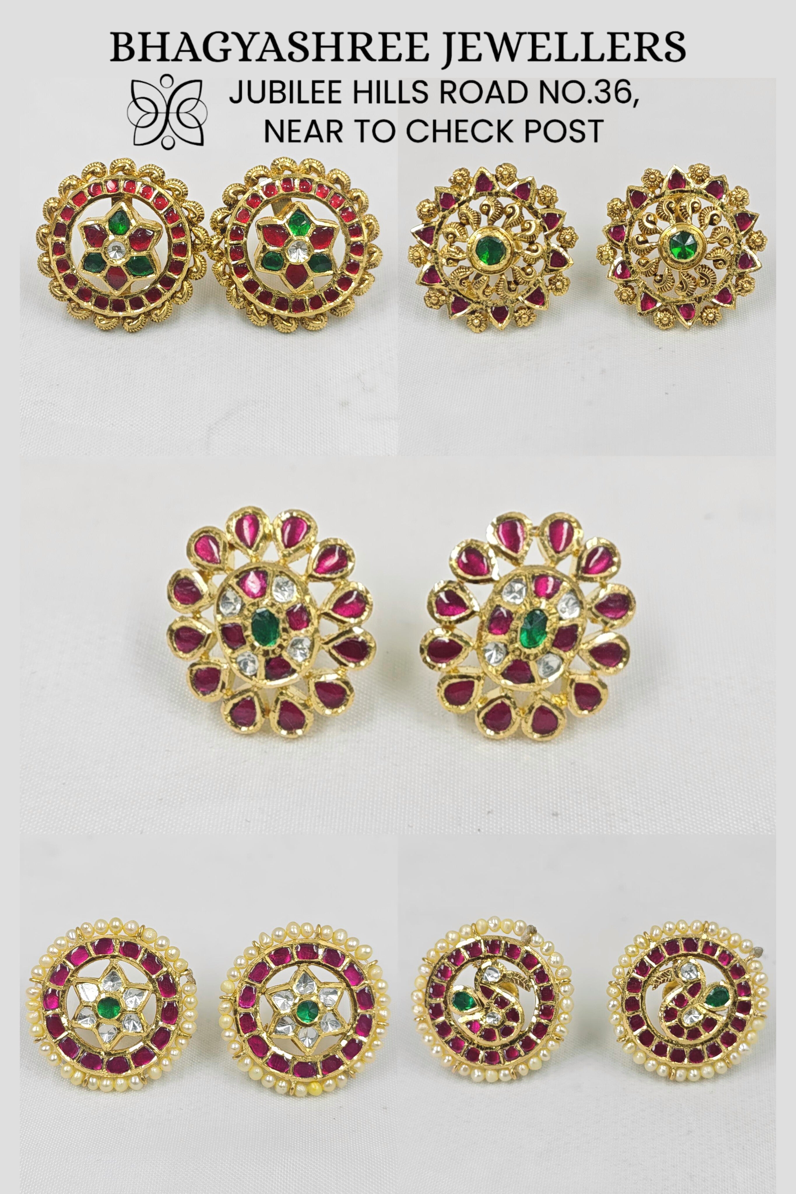 Kundan ear tops