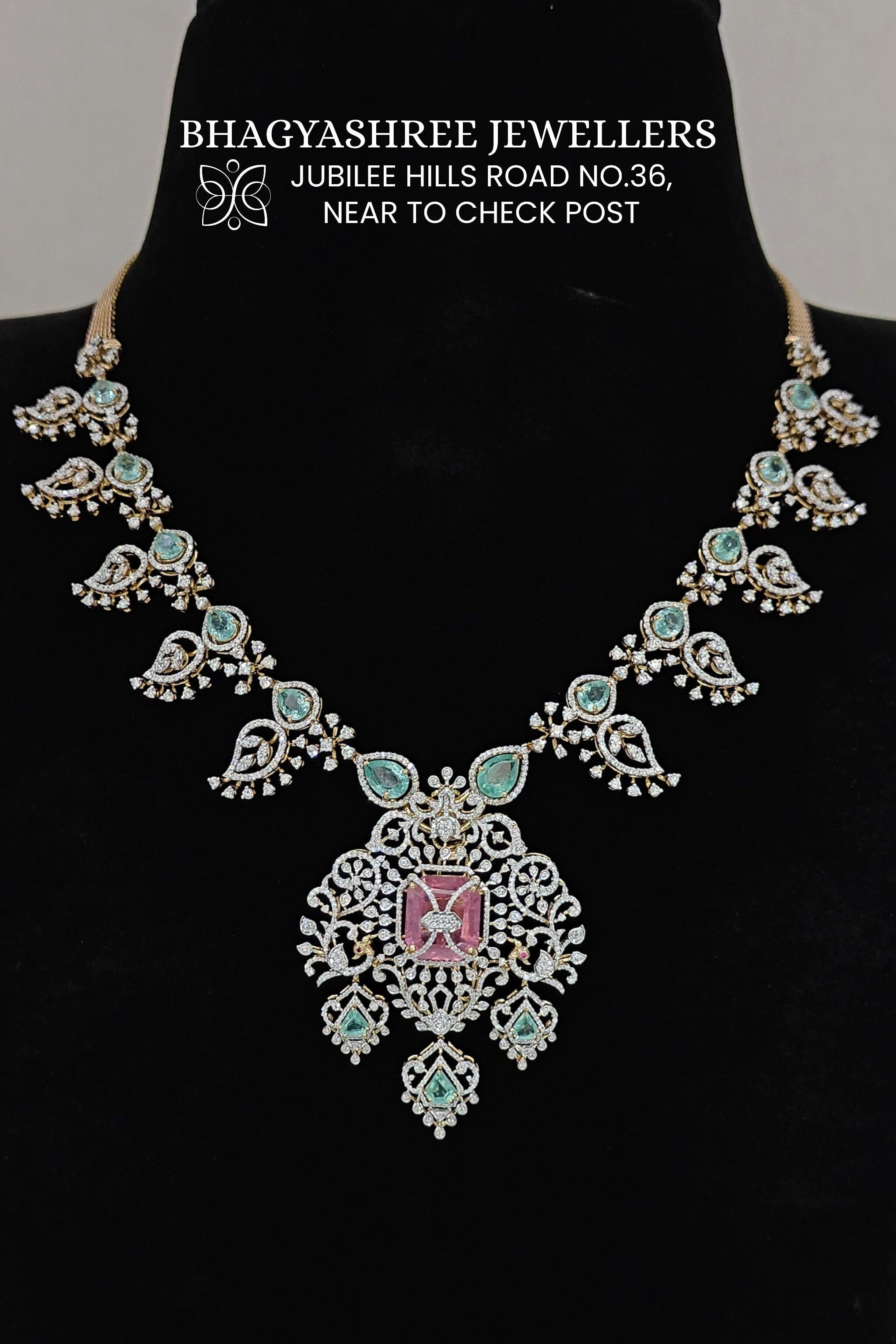 diamond mango necklace
